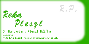 reka pleszl business card